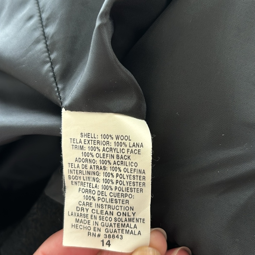 Rothschild girls wool winter coat black 14 - Picture 5 of 5